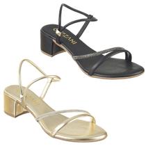 Kit 2 Sandalia Salto Alto Feminino Com Brilho Fechar Perna Kit 2 Sandalia Salto Alto Feminino Com Brilho Fechar Perna