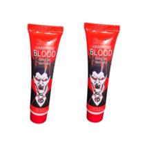 Kit 2 Sangue Vampiro Vermelho Maquiagem Halloween