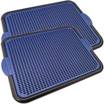 Kit 2 Sanitário Canino Higiênico Toalete Pipi Dog Xixi Educador Tapete Plástico Azul