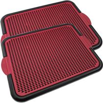 Kit 2 Sanitário Canino Higiênico Toalete Pipi Dog Xixi Educador Tapete Plástico Vermelho