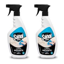 Kit 2 sanol pro limpa rejunte 500ml clareia remove sujeiras