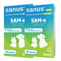 Kit 2 Sanus 200 mg Para Cães e Gatos Avert 30 Cápsulas Kit 2 Sanus 200 mg Para Cães e Gatos Avert 30 Cápsulas