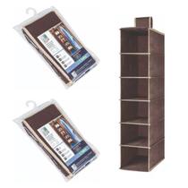 Kit 2 Sapateira Vertical Dobrável Marrom Luxo Flexível Organizador Closet