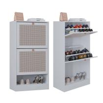 Kit 2 Sapateiras Tropical 2 Portas Multiuso Vertical Poquema Kit 2 Sapateiras Tropical 2 Portas Multiuso Vertical Poquema