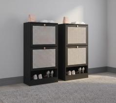 Kit 2 Sapateiras Tropical 2 Portas Multiuso Vertical Poquema