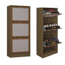 Kit 2 Sapateiras Tropical 3 Portas Multiuso Vertical Poquema