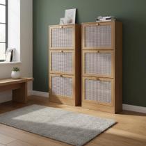 Kit 2 Sapateiras Tropical 3 Portas Multiuso Vertical Poquema