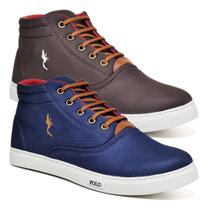 Kit 2 Sapatenis Casual Cano Alto Masculino Esporte Fino