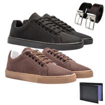 Kit 2 Sapatênis Casual Masculino Chique + Carteira + Cinto Kit 2 Sapatênis Casual Masculino Chique + Carteira + Cinto