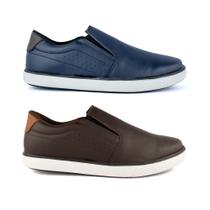 Kit 2 Sapatênis Casual Masculino Confort Fechamento Elástico