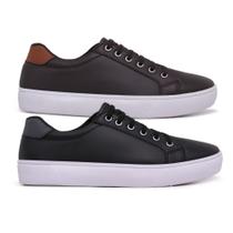Kit 2 Sapatênis Casual Masculino Confort SF Ajuste Elástico