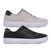 Kit 2 Sapatênis Casual Masculino SF Confort Ajuste Elástico