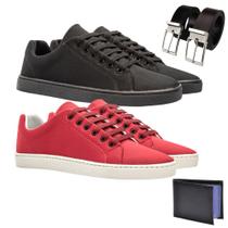 Kit 2 Sapatênis Casual Ousado + Cinto Preto + Carteira Kit 2 Sapatênis Casual Ousado + Cinto Preto + Carteira