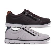 Kit 2 Sapatenis Casual Social Conforto com Zíper e Cadarço