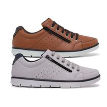 Kit 2 Sapatenis Casual Social Conforto com Zíper e Cadarço - StarFox
