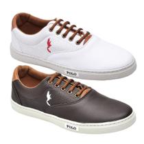 Kit 2 Sapatênis Masculino Polo Blu Conforto Leve Dia a Dia