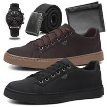 KIT 2 Sapatênis Masculino Super Conforto + Relógio + Cinto + Carteira KIT 2 Sapatênis Masculino Super Conforto + Relógio + Cinto + Carteira