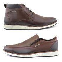 Kit 2 Sapatênis Social SlipOn & Bota Masculino Half Cab