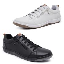 Kit 2 Sapatênis Tênis Masculino Calce Fácil Elástico e Zíper