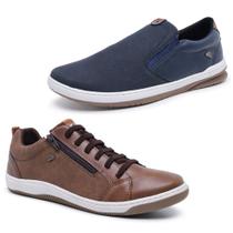 Kit 2 Sapatênis Tênis SlipOn Calce Fácil Elástico e Zíper Kit 2 Sapatênis Tênis SlipOn Calce Fácil Elástico e Zíper