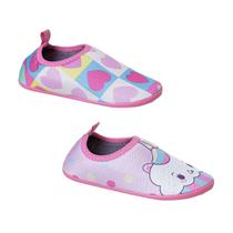 Kit 2 Sapatilha infantil meninas aquatica antiderrapante piscina, calçado infantil antiderrapante, seguro, macio e confortável
