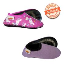 Kit 2 Sapatilhas Neoprene Air Original Antiderrapante Unicórnio + Lilás