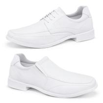 Kit 2 Sapato Masculino Área da Saúde Branco Ultra Confort Kit 2 Sapato Masculino Área da Saúde Branco Ultra Confort