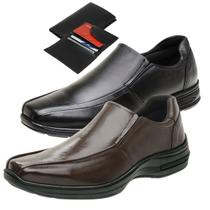 Kit 2 Sapato Masculino Social Moderno Casual Ortopédico + Carteira - Gmm Shoes