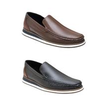 Kit 2 Sapato Mocassim Masculino em Couro Preto e Café