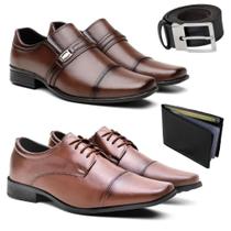 Kit 2 Sapato Social Masculino + Carteira + Cinto Clássico Kit 2 Sapato Social Masculino + Carteira + Cinto Clássico