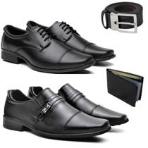 Kit 2 Sapato Social Masculino + Carteira + Cinto Moderno Kit 2 Sapato Social Masculino + Carteira + Cinto Moderno