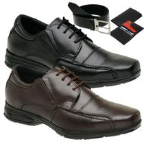 Kit 2 Sapato Social Masculino Couro Legitimo Com Cinto e Carteira Kit 2 Sapato Social Masculino Couro Legitimo Com Cinto e Carteira
