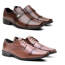 Kit 2 Sapato Social Masculino Liso Cadarço Clássico - Kreeper Kit 2 Sapato Social Masculino Liso Cadarço Clássico - Kreeper