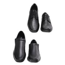 Kit 2 Sapatos Sociais Masculinos Confort Com e Sem Cadarço