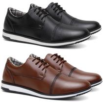 Kit 2 Sapatos Sociais Oxford Clássco Elegante Masculino Moderno Formal Casual