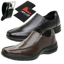 Kit 2 Sapatos Social Masculino Solado Ortopédico Couro Legítimo + Cinto + Carteira Kit 2 Sapatos Social Masculino Solado Ortopédico Couro Legítimo + Cinto + Carteira