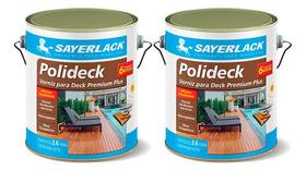 Kit 2 Sayerlack Polideck Semi-brilho 3,6lt Hidrorrepelente Madeira