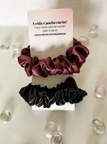 Kit 2 Scrunchies Elasticos Cabelo - Cereja