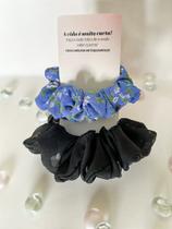 Kit 2 Scrunchies Elasticos Cabelo - Dia e Noite