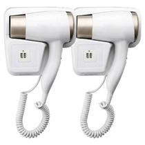 KIT 2 Secadores De Cabelo Parede Suporte Banheiro Hotel Usb