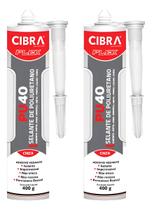 Kit 2 Selante Cibra Pu40 Cinza 400g Adesivo Poliuretano