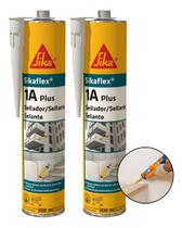 Kit 2 Selante Sikaflex 1a Plus Cinza Cartucho 300ml - Sika Kit 2 Selante Sikaflex 1a Plus Cinza Cartucho 300ml - Sika