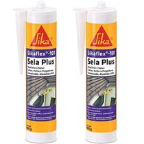 Kit 2 Selante Vinílico SikaFlex 101 Sela Plus Branco 400g Kit 2 Selante Vinílico SikaFlex 101 Sela Plus Branco 400g