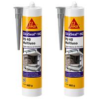 Kit 2 Selantes PU 40 SikaSeal 142 Cinza 360g Profissional