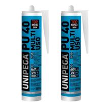 Kit 2 Selantes PU40 Cinza 360g Unipega Multiuso Vedação Co