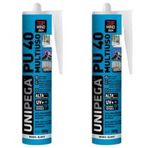Kit 2 Selantes PU40 Unipega Branco 360g Multiuso Vedação