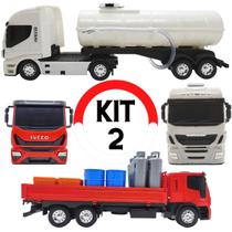 Kit 2 Sendo: 1 Caminhão Tanque + 1 Caminhão Expresso Com Acessórios - Usual Brinquedos