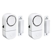 Kit 2 Sensor Alarme Magnético Sirene Para Porta Janela S Fio