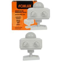 Kit 2 Sensor de Presença Sobrepor Bivolt Parede/Teto Foxlux