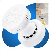 Kit 2 Sensor Detector Alarme Fumaça E Gás Inteligente Alarme